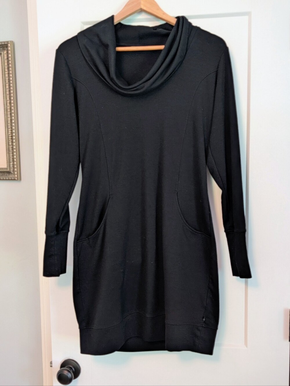 Merrell Black Cowl Neck Long Sleeve Sweater Dress